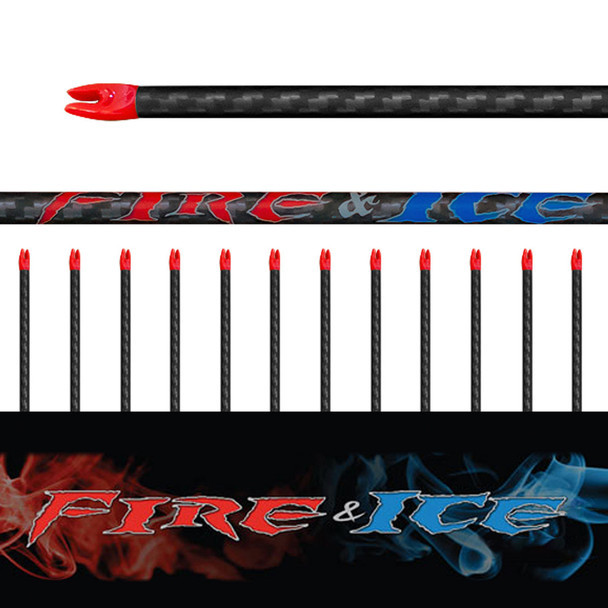 Fire & Ice Arrows 12 Pk. - Bare Shafts (.001 straightness)